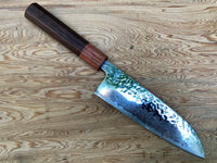 Custom Tsunehisa AUS10 Tsuchime Damascus Santoku - Rosewood
