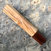 Custom Japanese Knife handle (wa handle) - Olivewood and Brazilian ebony