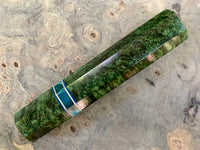 Custom Japanese Knife handle (wa handle) for 210 mm - Emerald dyed mango burl