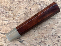Custom Japanese Knife handle (wa handle) for 240mm - Curly Siamese Rosewood and Blonde