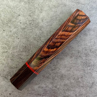 Custom Japanese Knife handle (wa handle) for 240mm - Cocobolo, African Blackwood and vintage poker chip