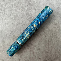 Custom Japanese Knife handle (wa handle) for 240 mm: Dyed box elder and nickel silver