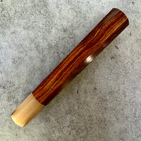 Custom Japanese Knife handle (wa handle) for 240mm - Figured ironwood and blonde horn