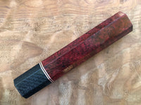 Custom Japanese Knife handle (wa handle) for 240mm - Dyed mango burl and carbon fiber