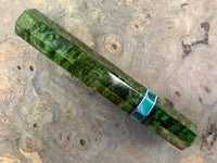 Custom Japanese Knife handle (wa handle) for 210 mm - Emerald dyed mango burl