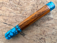 Custom Japanese Knife handle (wa handle) for 210-240 mm - Siamese rosewood and turquoise