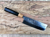 Custom Yu Kurosaki Raijin Cobalt Special Steel Nakiri 165mm - Gabon Ebony