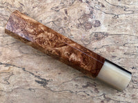 Custom Japanese Knife handle (wa handle) for 240mm - Honduran Rosewood Burl and Blonde