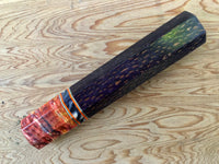 Custom Japanese Knife handle (wa handle) for 240mm - purple dyed oak