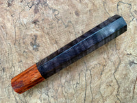 Custom Japanese Knife handle (wa handle) - Dyed curly maple with spaghetti oak