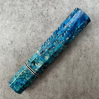Custom Japanese Knife handle (wa handle) for 240 mm: Dyed box elder and nickel silver