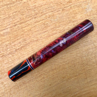Custom Japanese Knife handle (wa handle) - Double dyed purple/red box elder with coral tide ferrule