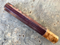 Custom Japanese Knife handle (wa handle) for 240mm - Kingwood and Amboyna burl