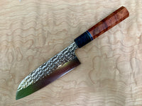 Custom Kurosaki Senko (SG2/R2) 165mm Santoku - Red dyed maple burl