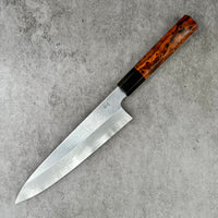 Custom Kagekiyo Yoshikazu Tanaka B1 Damascus 210 mm Gyuto - Birds Eye Desert Ironwood and horn