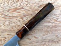 Nakagawa Satoshi Ginsan 3 Kiritsuke 240mm - Dark Ironwood burl