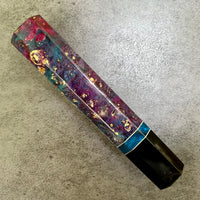 Custom Japanese Knife handle (wa handle) for 240mm - Starry box elder and horn