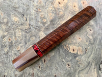 Custom Japanese Knife handle (wa handle) for 240mm - Figured Narra and marbled horn