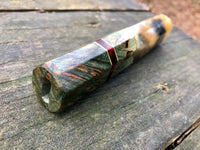 Custom Japanese Knife Handle - Dyed maple burl hybrid
