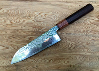 Custom Tsunehisa AUS10 Tsuchime Damascus Santoku - Rosewood