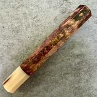 Custom Japanese Knife handle (wa handle) for 240mm: Honduran Rosewood burl and horn