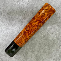 Custom Japanese Knife handle (wa handle) for 240mm - Amazing Amboyna Burl and buffalo horn