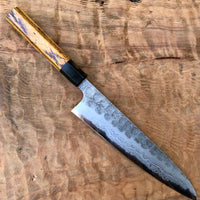 Custom Hatsukokoro Inazuma Ao Super Gyuto 210mm - Bocote and horn