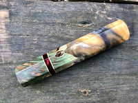 Custom Japanese Knife Handle - Dyed maple burl hybrid