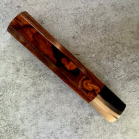 Custom Japanese Knife handle (wa handle) for 240mm - Figured ironwood and blonde horn