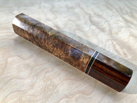 Custom Japanese Knife Handle (Wa Handle) - Spalted Mango Burl and Sonoran Desert Ironwood