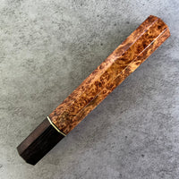 Custom Japanese Knife handle (wa handle) for 240mm - Amboyna burl and horn