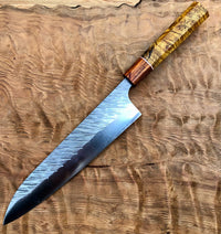 Yu Kurosaki Fujin SG2 Hammered Gyuto 210 - Chittum burl