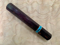 Custom Japanese Knife handle (wa handle) - purple dyed oak burl with turquoise