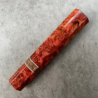 Custom Japanese Knife handle (wa handle) for 240 mm: Maple Burl and copper
