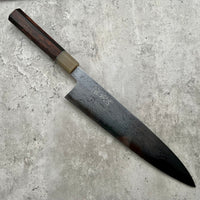 Custom Hatsukokoro Komorebi Aogami #1 Damascus Gyuto 240 mm- Birds Eye rosewood and horn