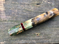 Custom Japanese Knife Handle - Dyed maple burl hybrid