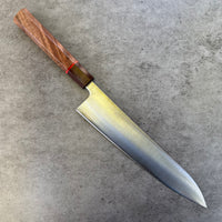 Custom Tsunehisa Ginsan 3 Migaki Gyuto 240 - Curly black walnut with vintage poker chip