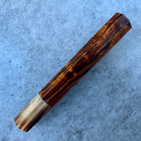 Custom Japanese Knife handle (wa handle) for 165-210mm: Sonoran desert ironwood and marbled horn