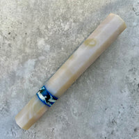 Custom Japanese Knife handle (wa handle) for 240mm : Blue pearl and Frost bite