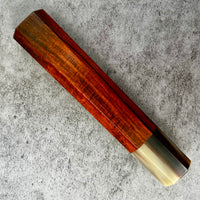 Custom Japanese Knife handle (wa handle) for 240mm - Tight curly Siamese Rosewood and marbled horn
