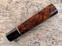 Custom Japanese Knife handle (wa handle) for 210mm - Ironwood burl and marbled horn