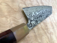 Custom Takeshi Saji R2/SG2 Damascus Bunka 180mm - Rosewood with blonde horn