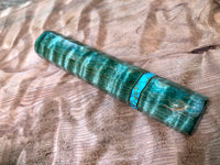 Custom Japanese Knife Handle (Wa Handle) - Dyed Quilted Maple with Turquoise