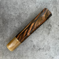 Custom Japanese Knife handle (wa handle) for 240mm - Figured Mun Ebony and blonde horn