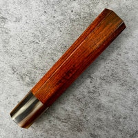 Custom Japanese Knife handle (wa handle) for 240mm - Tight curly Siamese Rosewood and marbled horn