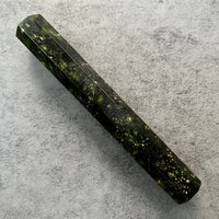 Custom Japanese Knife handle (wa handle) for 240 : Emerald and black dyed box elder