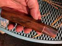 Custom Japanese Knife handle (wa handle) for 240mm - Curly Siamese Rosewood and blonde horn