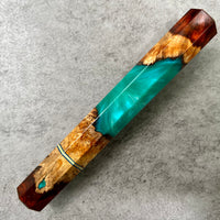 Custom Japanese Knife handle (wa handle) for 240mm - bloodwood burl hybrid