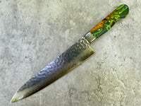 Custom Tsunehisa VG10 Damascus Hammered Western Gyuto 240 - Clouds