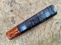Custom Japanese Knife handle (wa handle) - Dyed curly maple with spaghetti oak